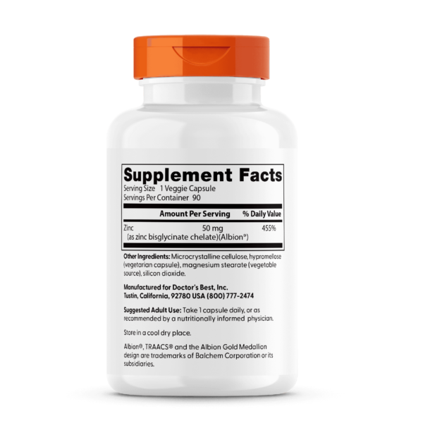 Zinc Bisglycinate 100% Chelated 50 Mg 90 Cap